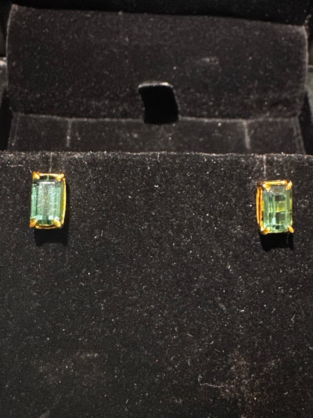 14k yellow gold -blue lagoon studs
